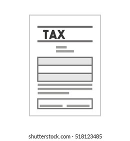 tax paper document isolated icon vector illustration design