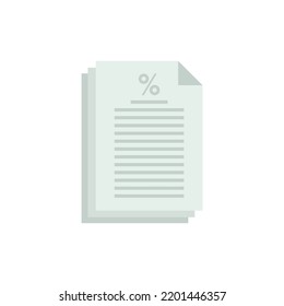 Tax papers icon. Flat illustration of Tax papers vector icon isolated on white background