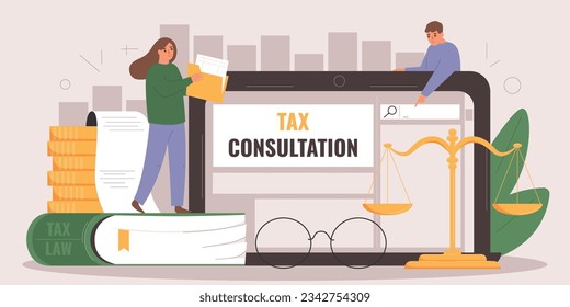 Concepto fijo de pago de impuestos con ilustración vectorial de cálculo de finanzas personales