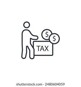 tax payer icon. vector.Editable stroke.linear style sign for use web design,logo.Symbol illustration.