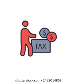 tax payer icon. vector.Editable stroke.linear style sign for use web design,logo.Symbol illustration.