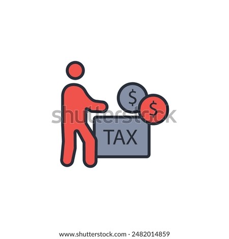 tax payer icon. vector.Editable stroke.linear style sign for use web design,logo.Symbol illustration.