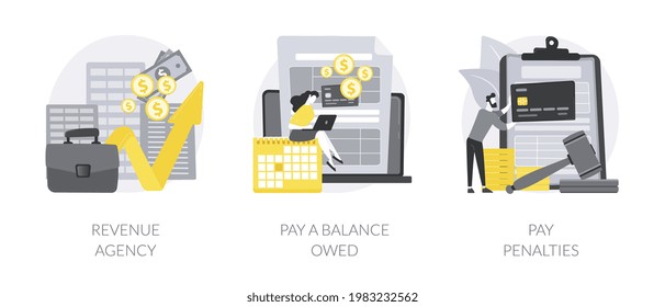 Tax payment abstract concept vector illustrations.