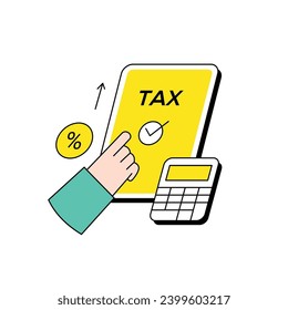 Ilustración del vector de concepto de impuestos y pagos fiscales
