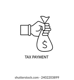 icono de línea de concepto de pago de impuestos. Ilustración de elemento simple. diseño de símbolos de esquema de concepto de pago de impuestos.