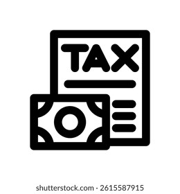 tax payment line icon. Clean and minimalist vector icon for websites, mobile apps, presentations, and logos. Fully scalable and customizable for any project.