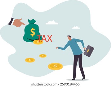 Tax payment or losing money without tax planning.business concept.flat character.