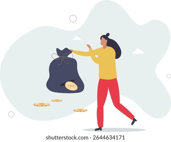Tax payment or losing money without tax planning concept. character life .