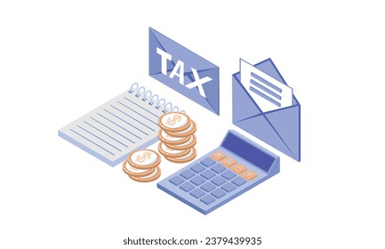 Tax payment schedule.on white background.3D design.isometric vector design Illustration.