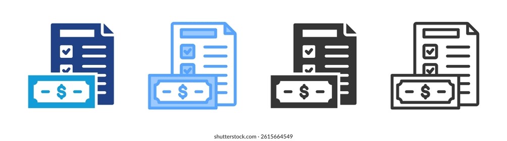 Tax Payments icon set multiple style collection