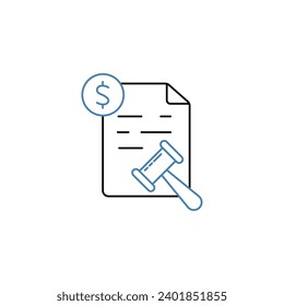 tax penalty concept line icon. Simple element illustration. tax penalty concept outline symbol design.