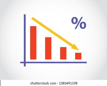 Tax Percentage Profit Margin Sales Revenue Decrease Graph Bar Arrow