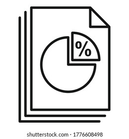 Tax pie chart icon. Outline tax pie chart vector icon for web design isolated on white background