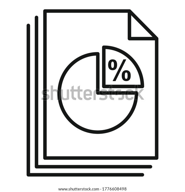 Tax pie chart icon. Outline\
tax pie chart vector icon for web design isolated on white\
background