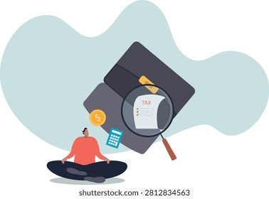 Tax planning, financial strategy for tax optimization, reduction or refund, human life and situation.vector illustration.