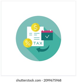 Tax Planning Flat Icon. Financial Planning For Tax Efficiency. Financial And Business Decisions To Minimise Incidence Of Tax. Financial Literacy Concept. 3d Vector Illustration