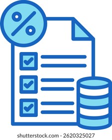 Tax Planning Icon Blue Vector Illustration