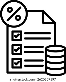 Tax Planning Icon Line Vector Illustration