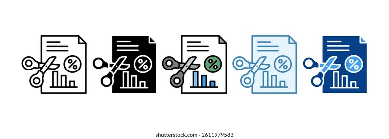 Tax Planning Icon Set Multiple Style Collection