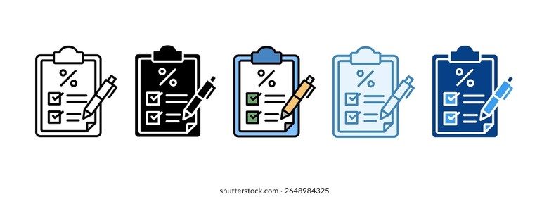 Tax Planning Icon Set Multiple Style Collection