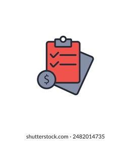 Vector de planificación fiscal. Icono de trazo editable. Símbolo de estilo lineal para utilizar Diseño web,logotipo.Ilustración de símbolo.
