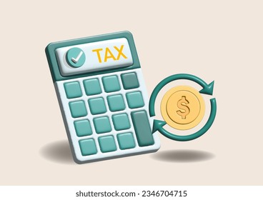 Tax preparation abstract concept 3d vector illustration. The corporate tax, taxable income, document preparation, payment planning, corporate accountancy, and annual return abstract metaphor