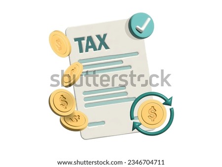 Tax preparation abstract concept 3d vector illustration. The corporate tax, taxable income, document preparation, payment planning, corporate accountancy, and annual return abstract metaphor