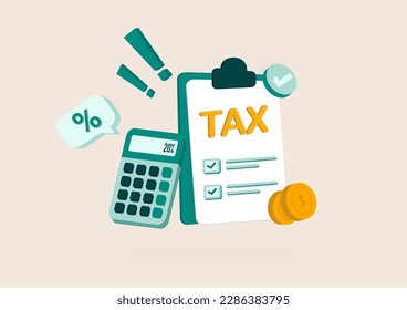Ilustración abstracta del vector de concepto de preparación de impuestos. El impuesto de sociedades, la renta imponible, el ejercicio fiscal, la preparación de documentos, la planificación de pagos, la contabilidad empresarial y la metáfora abstracta de rendimiento anual