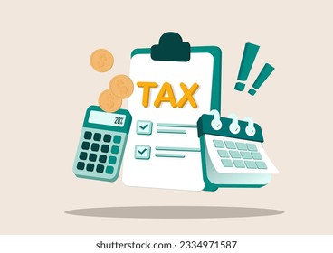 Tax preparation abstract concept vector illustration. The corporate tax, taxable income, fiscal year, document preparation, payment planning, corporate accountancy, and annual return abstract metaphor