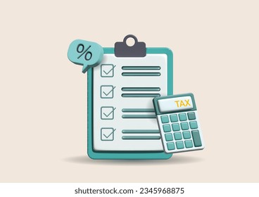 Tax preparation abstract concept vector illustration.The corporate tax, taxable income, fiscal year, document preparation, payment planning, corporate accountancy, and annual return abstract metaphor