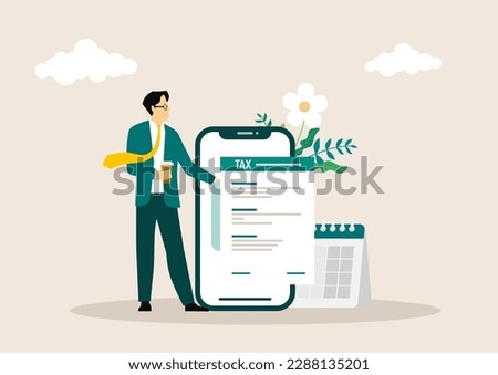 Tax preparation abstract concept vector illustration. The corporate tax, taxable income, fiscal year, document preparation, payment planning, corporate accountancy, and annual return abstract metaphor