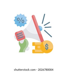 ilustración de estilo de icono plano vectorial de promoción de impuestos. archivo EPS 10