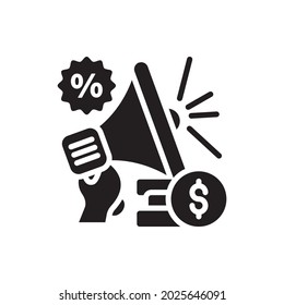 tax promotion vector solid icon style illustration. EPS 10 file