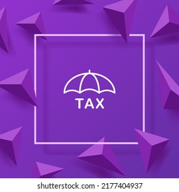 Tax protection line icon. Umbrella, free, pay, payment, taxpayer, work, job, employee, buy, purchase, budget, finance, treasury. Business concept. Vector line icon for Business and Advertising.