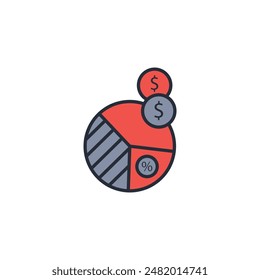tax rate icon. vector.Editable stroke.linear style sign for use web design,logo.Symbol illustration.