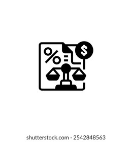 Ícone de linha de alíquota de imposto. sinal de estilo linear para conceito móvel e web design. Ícone de vetor de contorno.