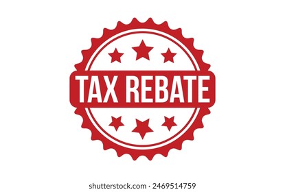 Tax Rebate Stamp. Red Tax Rebate Rubber grunge Stamp