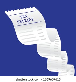 tax reciept paper unfold vector illustration