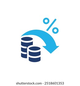 tax reduction colored icon vector design good for web or mobile app