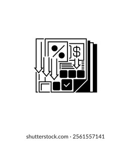 Tax Reduction Line Icon. linear style sign for mobile concept and web design. Outline vector icon.