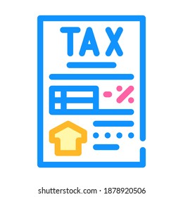 tax reduction if person working from home color icon vector. tax reduction if person working from home sign. isolated symbol illustration