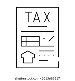 tax reduction if person working from home line icon vector. tax reduction if person working from home sign. isolated contour symbol black illustration