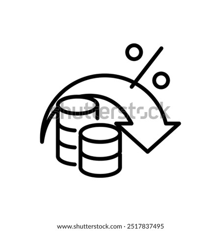 tax reduction thin outline icon vector design good for web or mobile app