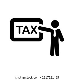 Tax Refund Deadline Icon. Black Vector Graphics.