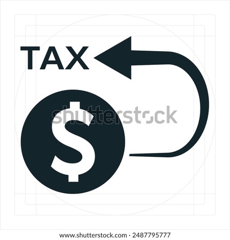 Tax Refund Icon A vector illustration in monochrome, depicted entirely filled.