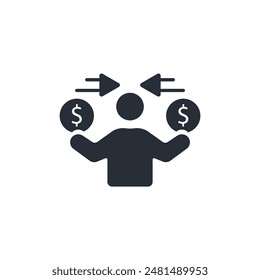 Steuererstattungssymbol. Vektorgrafik.Editierbarer Strich.Lineares Stilzeichen zur Verwendung Webdesign,Logo.Symboldarstellung.