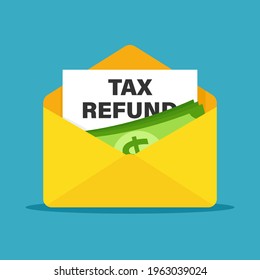 Tax refund illustration. Clipart image.