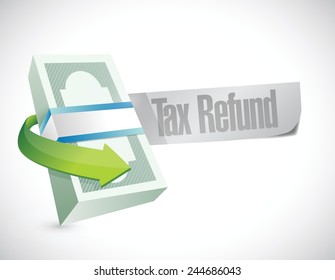 Tax Refund Money Symbol Illustration Design Over A White Background