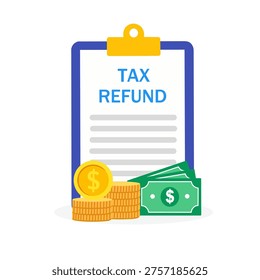 Tax Refund Payment and Financial Return Concept