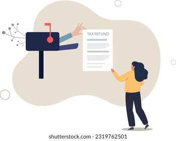 Tax refund or rebate credit concept.flat vector illustration.